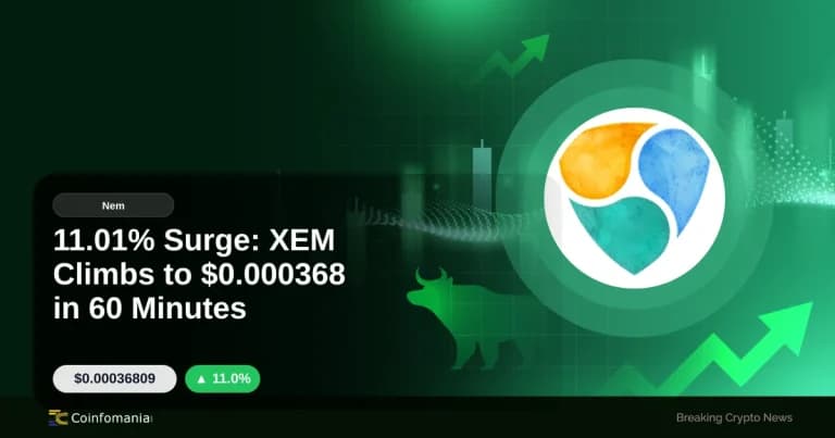11.01% Surge: XEM Climbs to $0.000368 in 60 Minutes