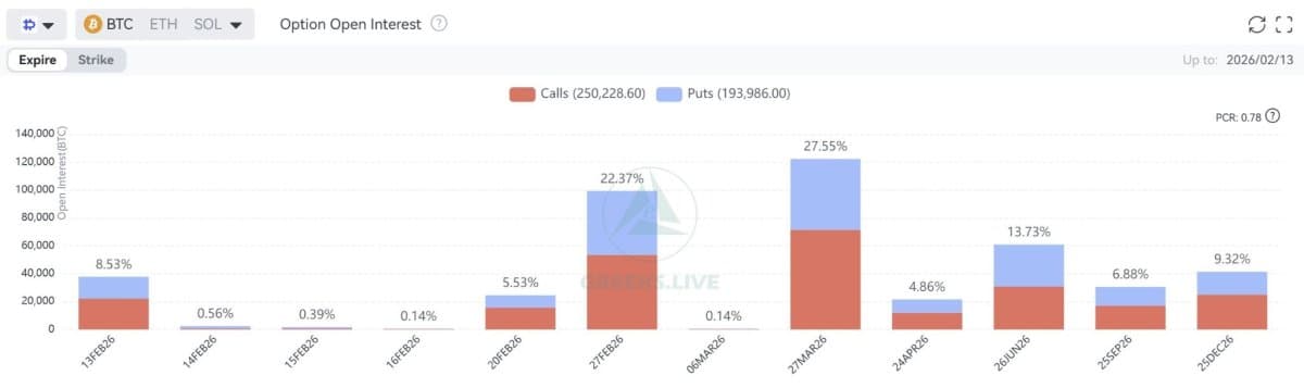 BTC Option Open Interest by Expiration