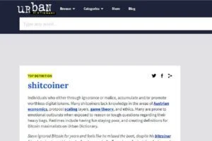 Ridiculous &#8220;Shitcoiner&#8221; Definition Approved in Urban Dictionary 