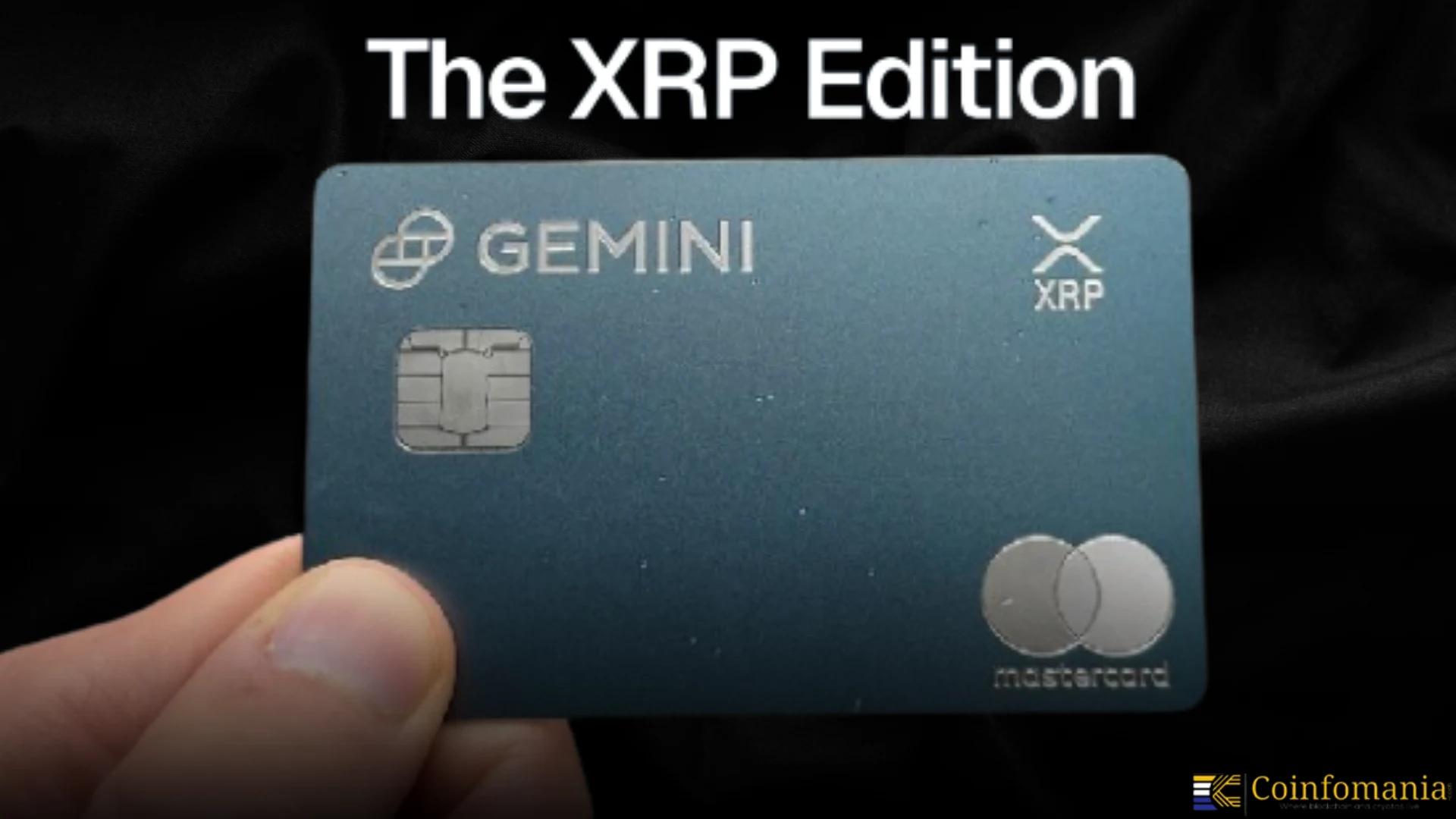 Gemini lanza tarjeta de crédito XRP con hasta un 4% en recompensas