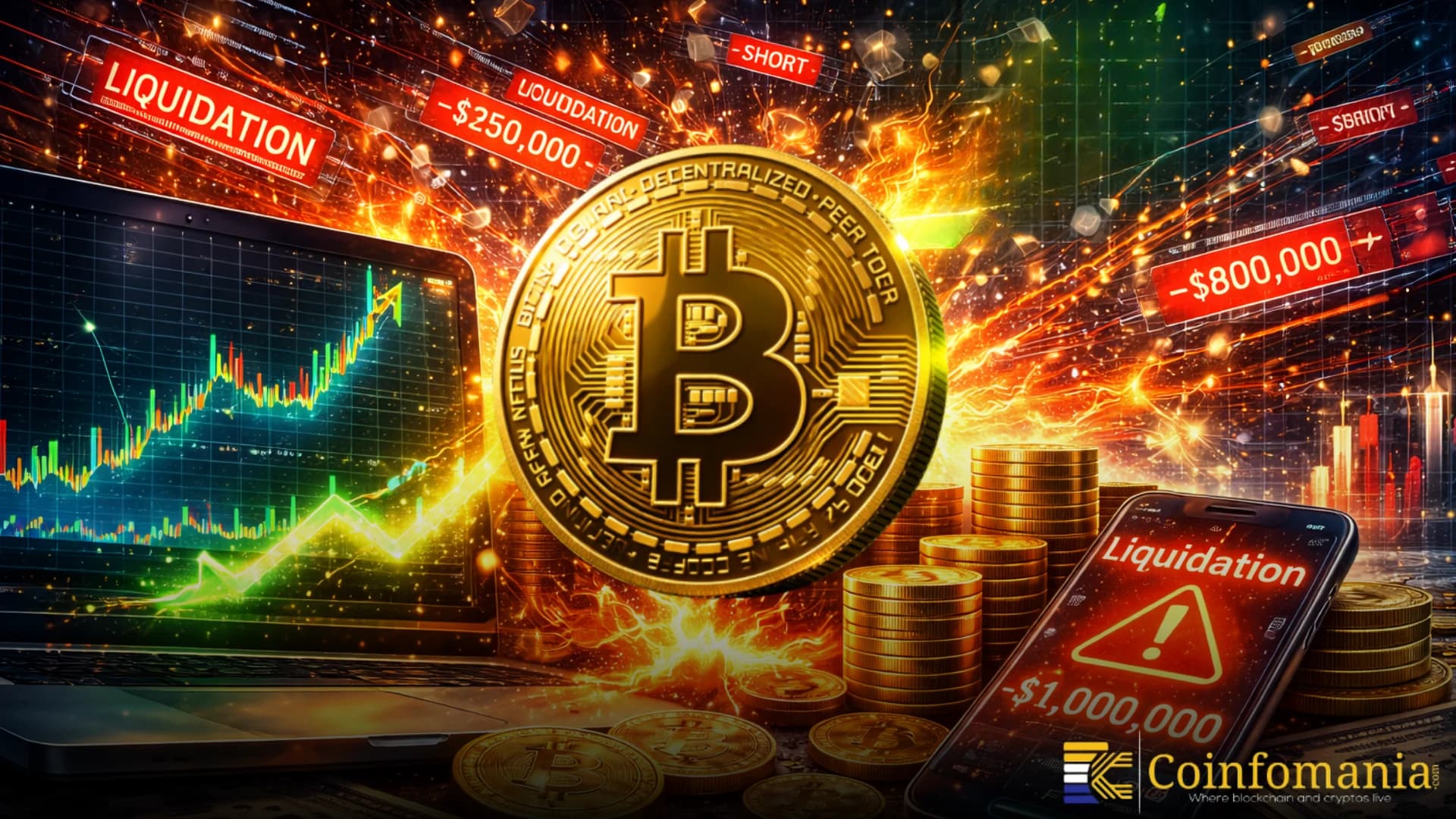 El movimiento del precio de Bitcoin podría desencadenar una liquidación de cortos de $1 mil millones en cripto