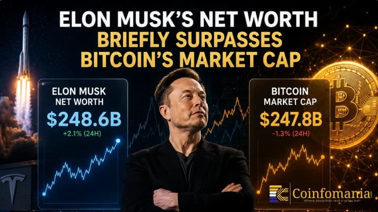 Elon Musk’s Net Worth Briefly Surpasses Bitcoin’s Market Cap
