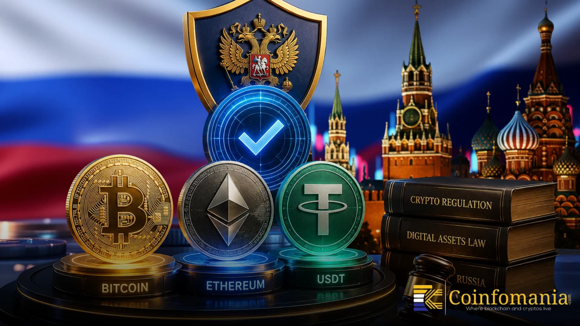 กฎระเบียบใหม่ของรัสเซียเกี่ยวกับคริปโตทำให้ Bitcoin, Ethereum และ USDT เป็นอันดับแรก