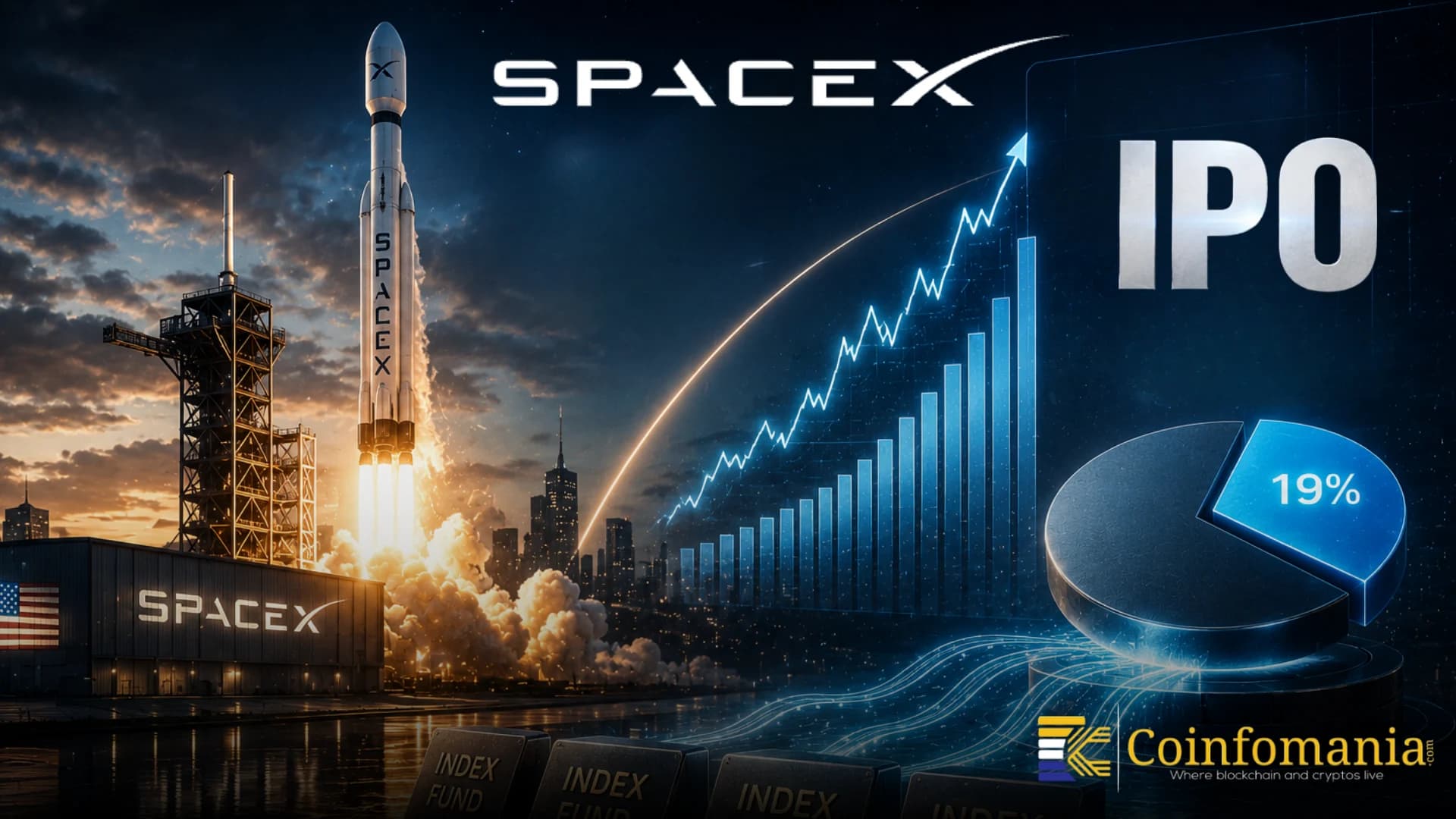SpaceX IPO Kan Tvinge Indeksfond til å Kjøpe 19% av Dets Flyt