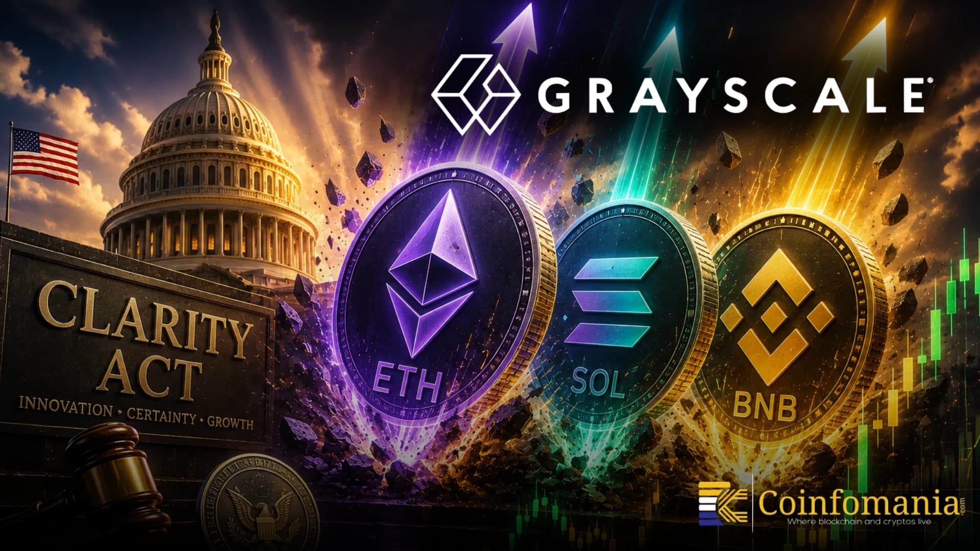 Why Grayscale Believes ETH, SOL And BNB Could Explode After Clarity Act
