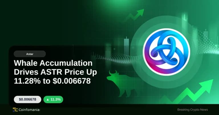 Whale Accumulation Drives ASTR Price Up 11.28% to $0.006678