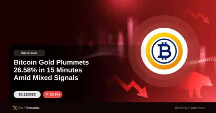 Bitcoin Gold Plummets 26.58% in 15 Minutes Amid Mixed Signals