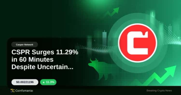 CSPR Surges 11.29% in 60 Minutes Despite Uncertain Market