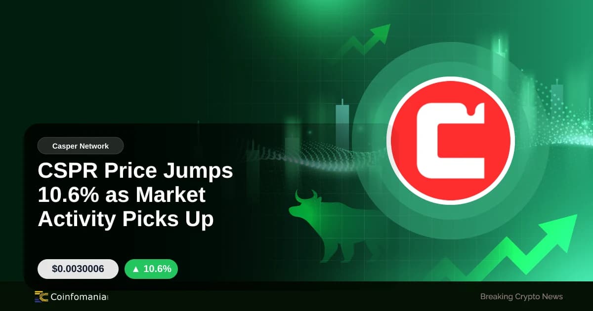 CSPR Price Jumps 10.6% as Market Activity Picks Up