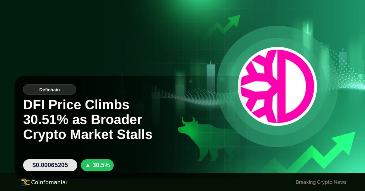 DFI Price Climbs 30.51% as Broader Crypto Market Stalls