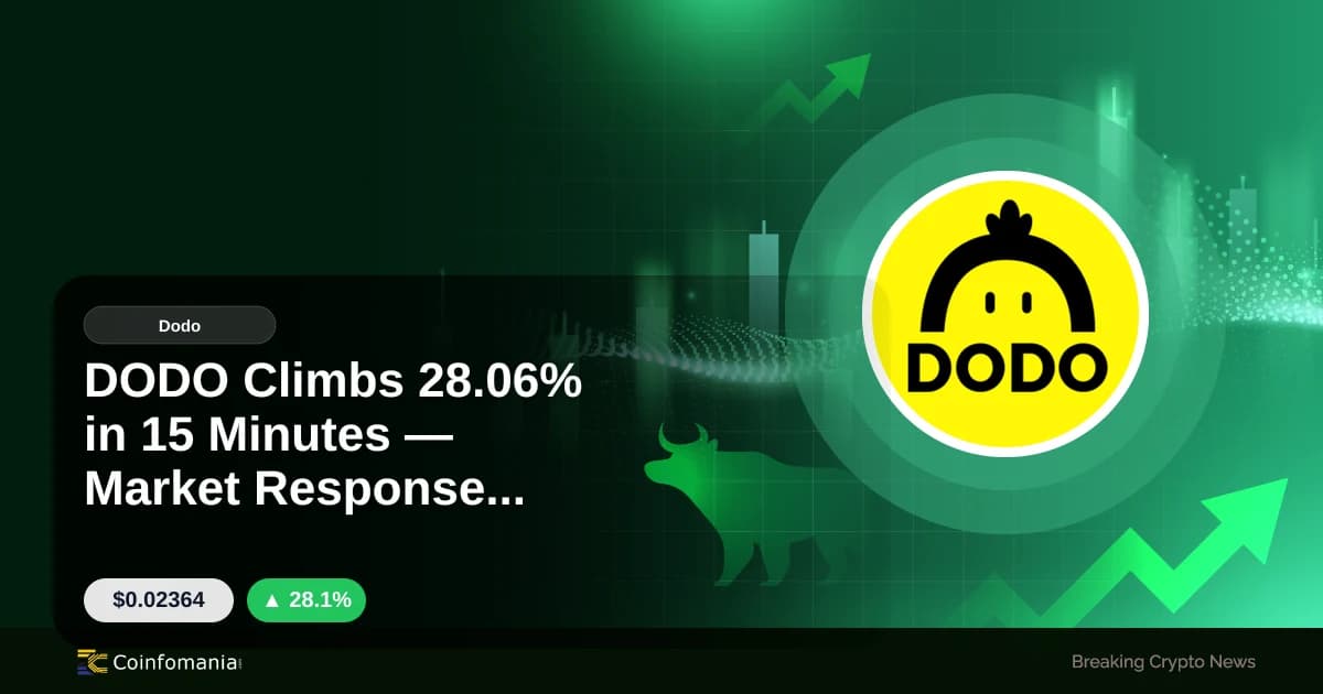 DODO Climbs 28.06% in 15 Minutes — Market Response Ahead