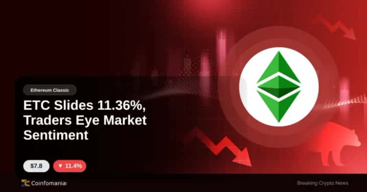 ETC Slides 11.36%, Traders Eye Market Sentiment