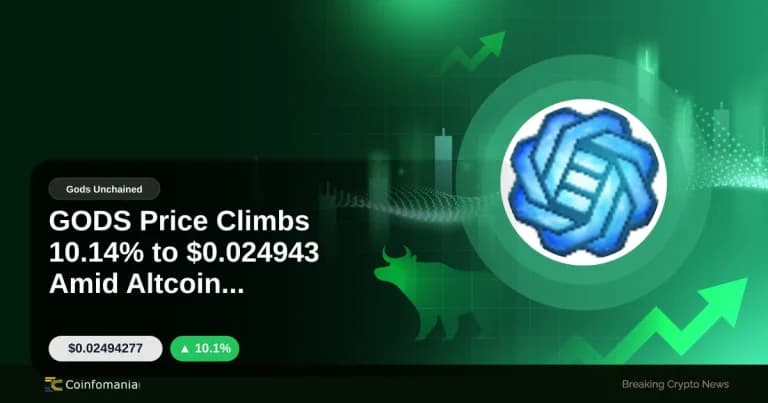 GODS Price Climbs 10.14% to $0.024943 Amid Altcoin Rotation