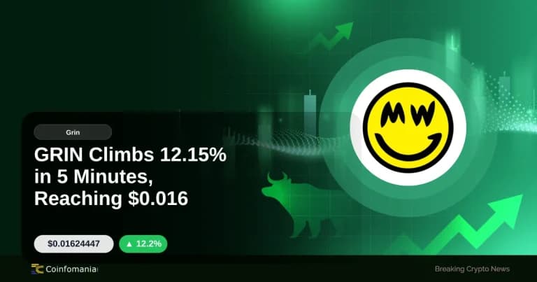 GRIN Climbs 12.15% in 5 Minutes, Reaching $0.016