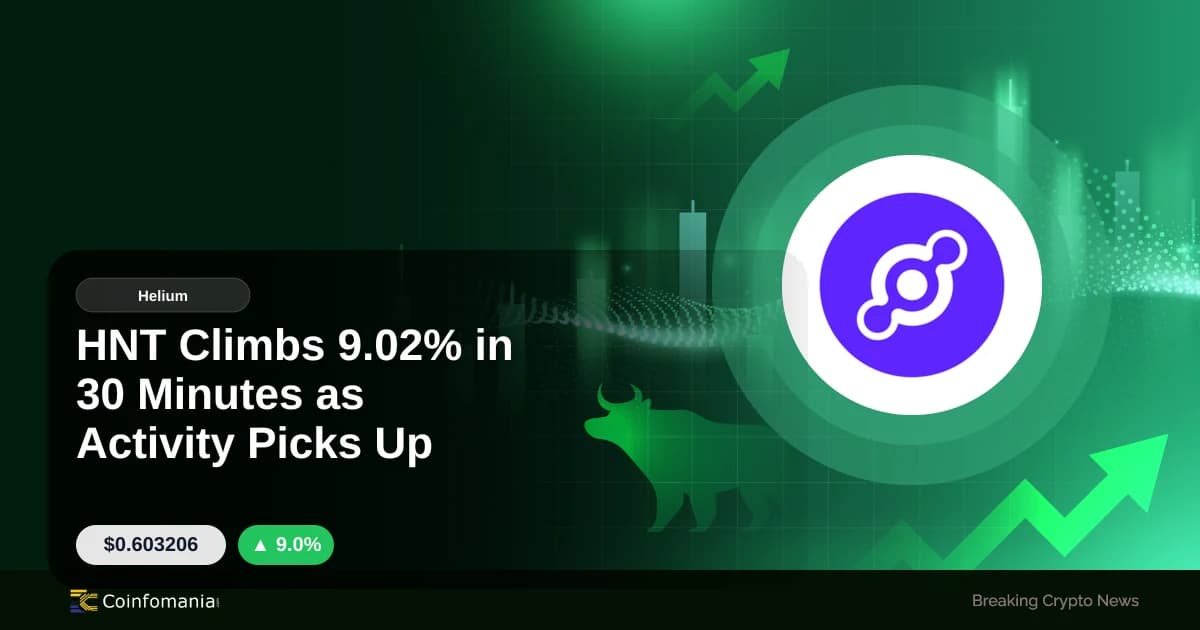 HNT sobe 9,02% em 30 minutos com aumento na atividade hoje