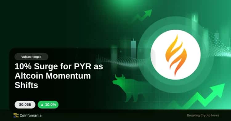 알트코인 동력 변화로 PYR 가격 10% 상승