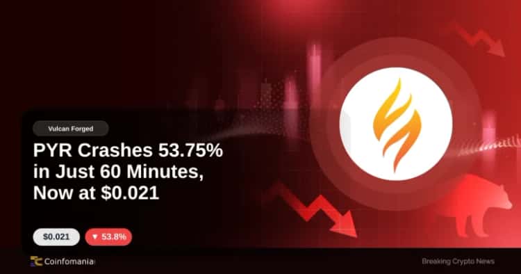 PYR Crashes 53.75% in Just 60 Minutes, Now at $0.021