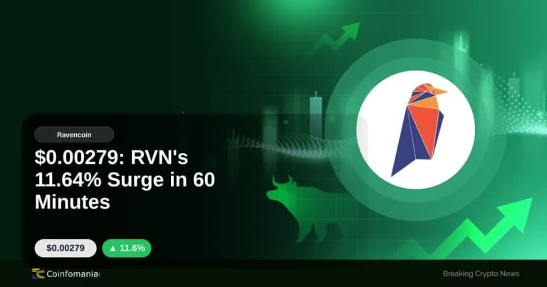 $0.00279: RVN’s 11.64% Surge in 60 Minutes