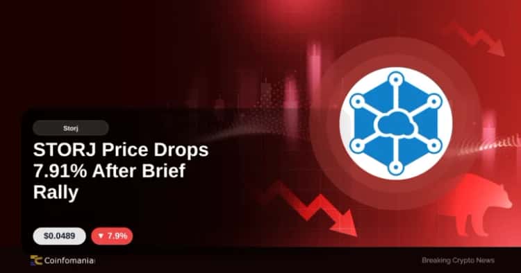 STORJ 가격 오늘, 짧은 상승 뒤 7.91% 하락