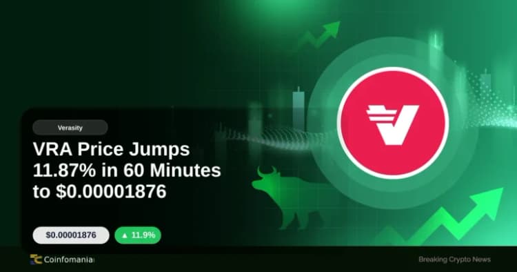 VRA Price Jumps 11.87% in 60 Minutes to $0.00001876