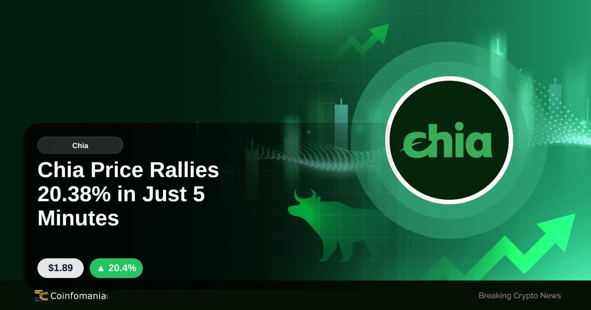 Chia Price Rallies 20.38% in Just 5 Minutes