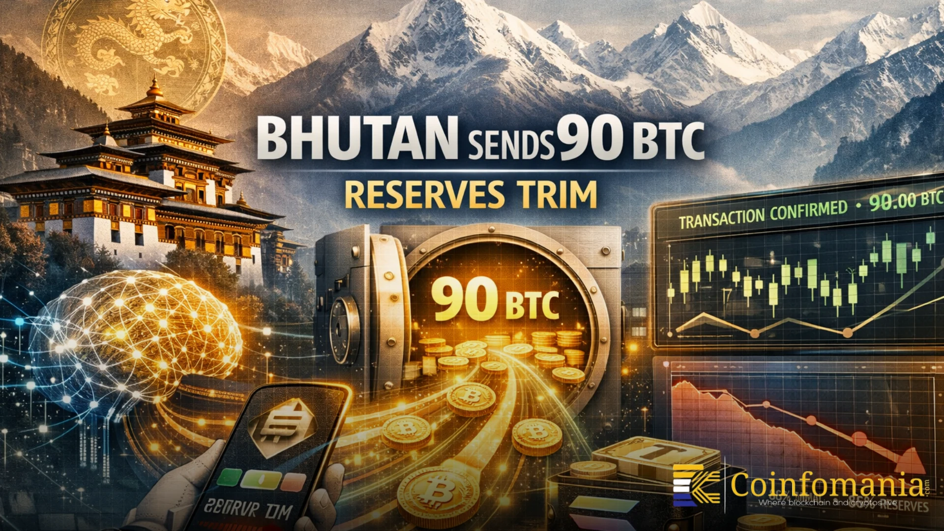 Bhutan Sends 90 BTC as Reserves Continue to Trim