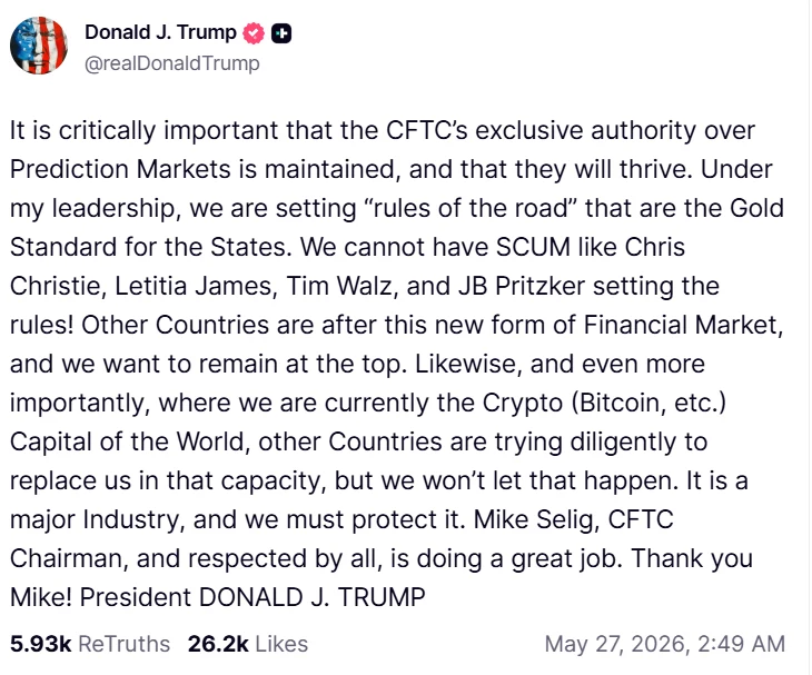 Trump Says Protecting Crypto Is Critically Important for America