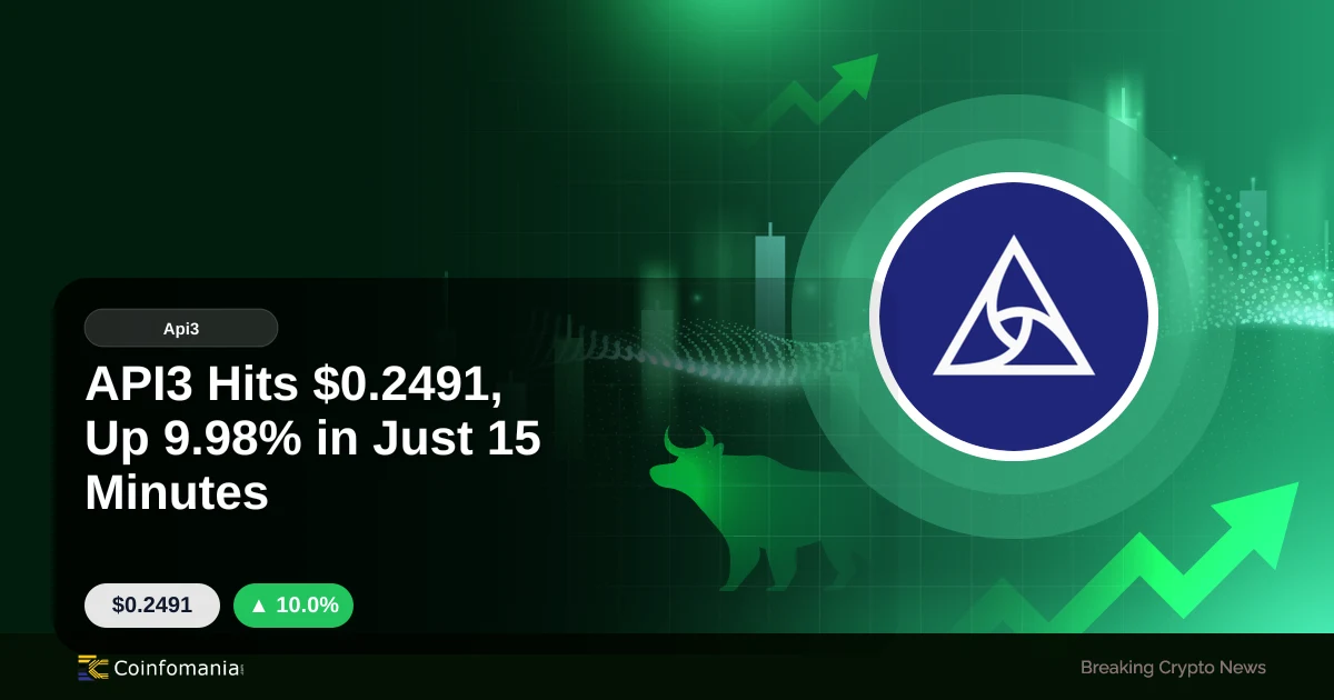 API3 Hits $0.2491, Up 9.98% in Just 15 Minutes