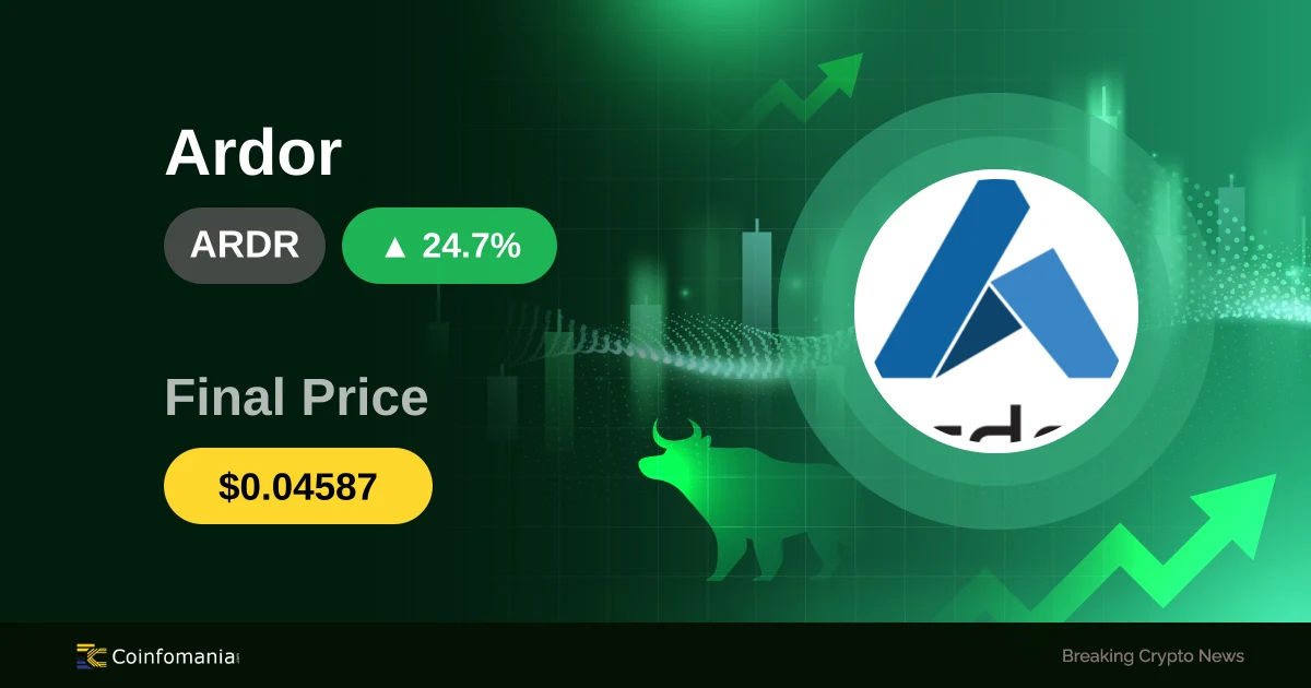 Почему ARDR за 15 минут подскочил на 24,68%