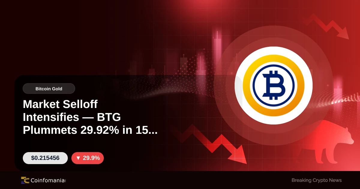 Market Selloff Intensifies — BTG Plummets 29.92% in 15 Minutes
