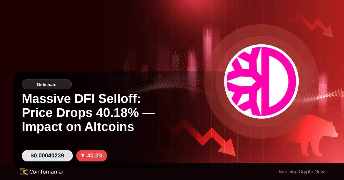 Massive DFI Selloff: Price Drops 40.18% — Impact on Altcoins
