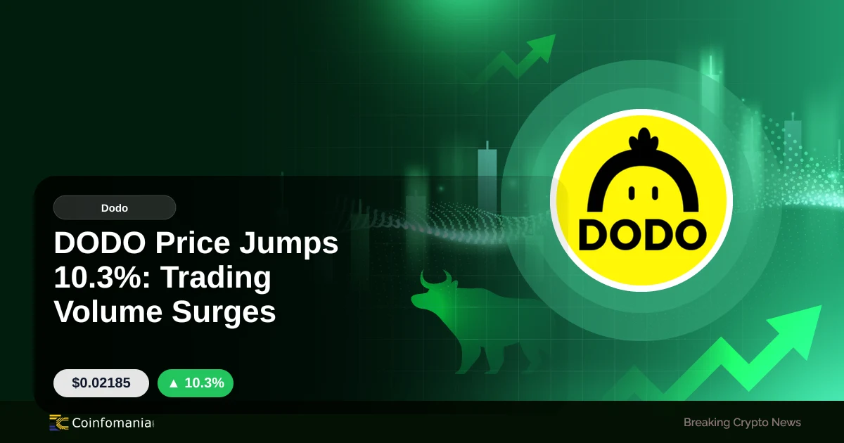 DODO Price Jumps 10.3%: Trading Volume Surges