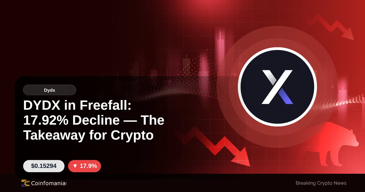DYDX in Freefall: 17.92% Decline — The Takeaway for Crypto