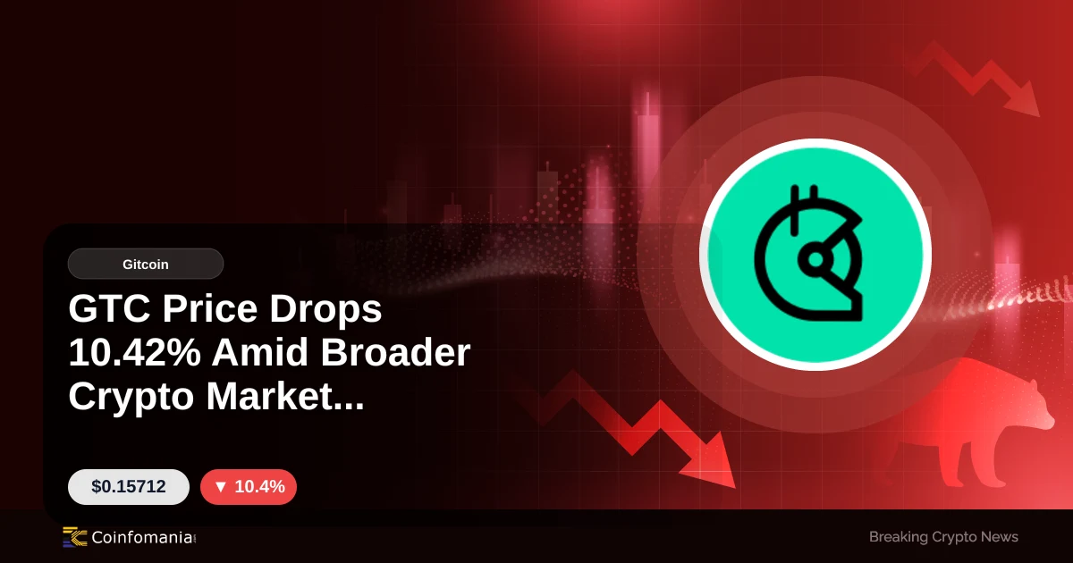 GTC Price Drops 10.42% Amid Broader Crypto Market Pressure
