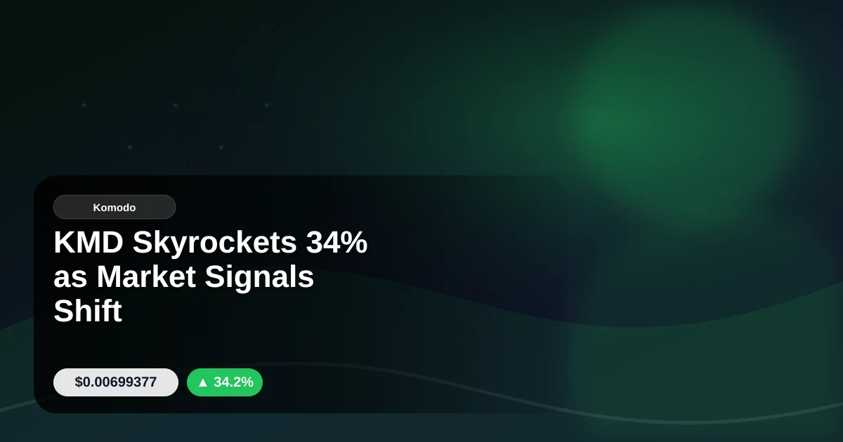 KMD Skyrockets 34% as Market Signals Shift