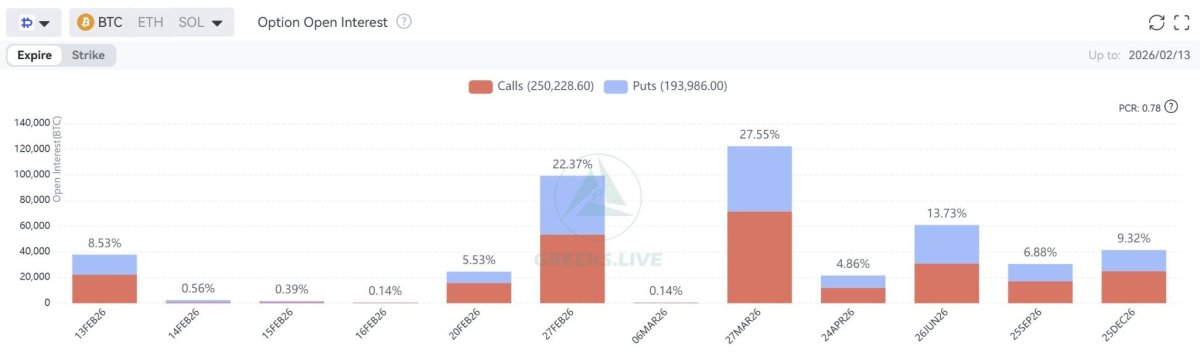 BTC Option Open Interest by Expiration